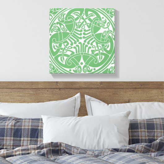 Celtic Circle Bird Muster wählen Sie Farbe Leinwanddruck (Insitu (Schlafzimmer))