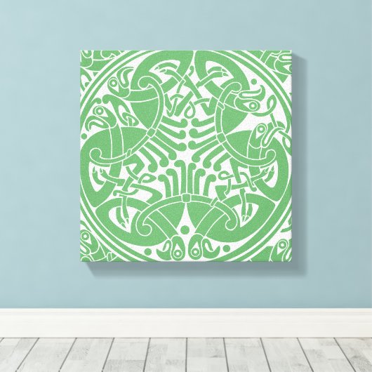 Celtic Circle Bird Muster wählen Sie Farbe Leinwanddruck (Insitu (Holzboden))