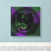 Celtic Circle Dragon Leinwanddruck (Insitu (Holzboden))