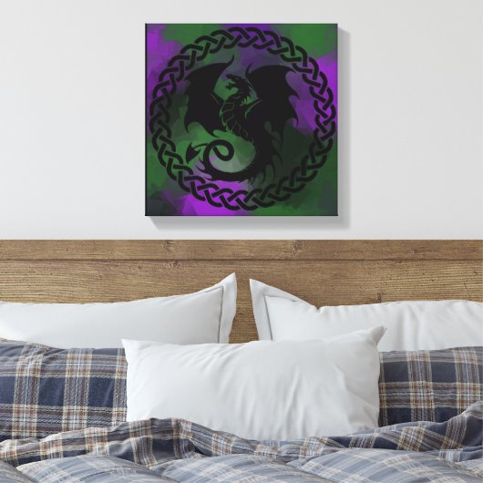 Celtic Circle Dragon Leinwanddruck (Insitu (Schlafzimmer))