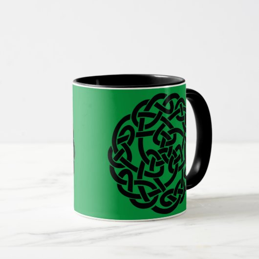 Celtic Circle Irish Green und Black Tasse (VorderseiteRechts)