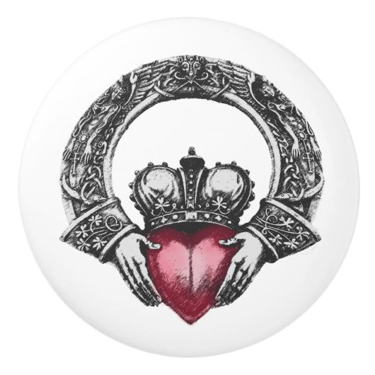 Celtic Claddagh Keramikknauf (Vorderseite)