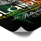 Celtic Claddagh Slainte Nge Irish Flag St. Patrick Poster (Ecke)
