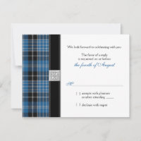 Celtic Clark Tartan Wedding RSVP Antwort