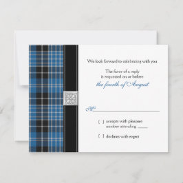 Celtic Clark Tartan Wedding RSVP Antwort