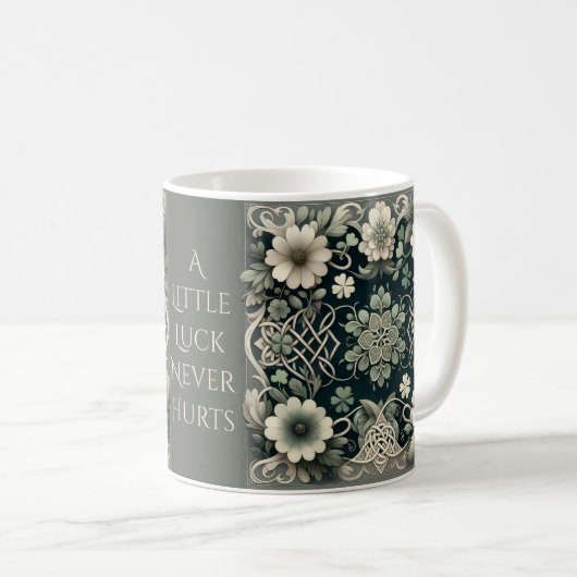Celtic Clover Floral Charm Kaffeetasse (VorderseiteRechts)