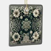 Celtic Clover Floral Charm Keramikornament (Rechts)