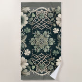 Celtic Clover Floral Charm Strandtuch (Vorderseite)