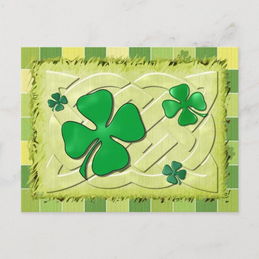 Celtic Clover Irish 3D Postkarte (Vorderseite)