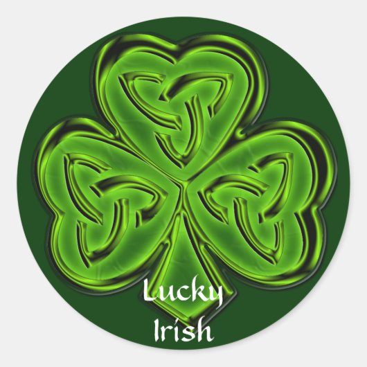 CELTIC CLOVER IRISH CLASSICS Collection Runder Aufkleber (Vorderseite)
