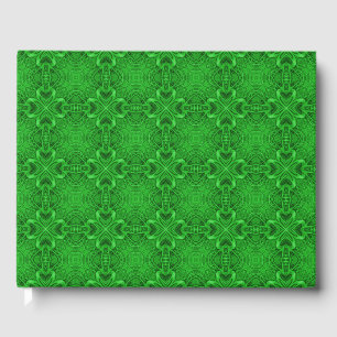 Celtic Clover Vintages grünes Fraktal Kaleidoskop Gästebuch