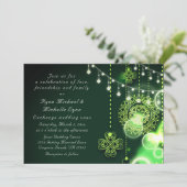 Celtic Clovers and Lights All in one Irish Wedding Einladung (Stehend Vorderseite)