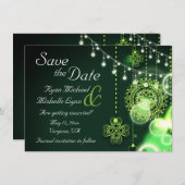 Celtic Clovers and String Lights Irish Wedding Save The Date (Vorne/Hinten)