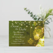 Celtic Clovers and String Lights Irish Wedding Save The Date (Stehend Vorderseite)