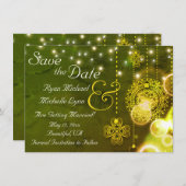 Celtic Clovers and String Lights Irish Wedding Save The Date (Vorne/Hinten)