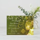 Celtic Clovers and String Lights Irish Wedding Save The Date (Stehend Vorderseite)