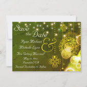 Celtic Clovers and String Lights Irish Wedding Save The Date (Vorderseite)