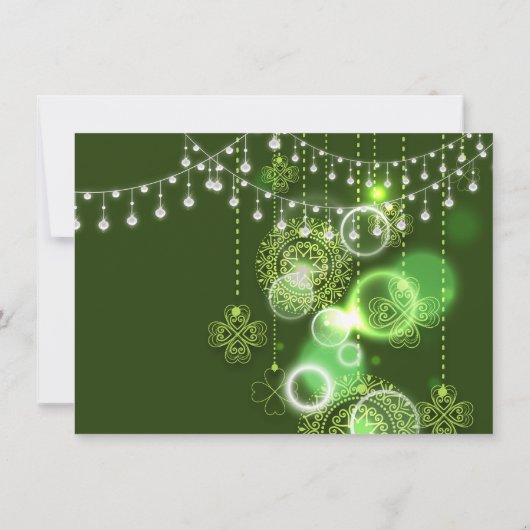 Celtic Clovers Irish Save the Date Wedding Einladung (Rückseite)