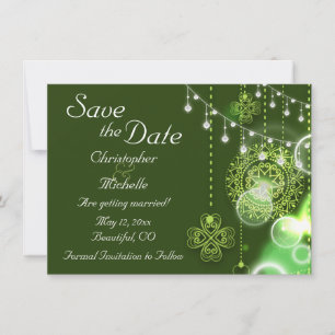 Celtic Clovers Irish Save the Date Wedding Einladung