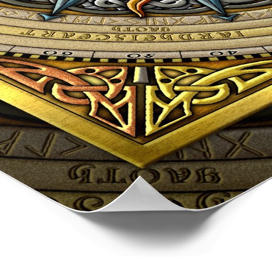 Celtic Compass FIne Art Poster (Ecke)