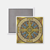 Celtic Compass Square Magnet (Vorderseite/Rückseite)
