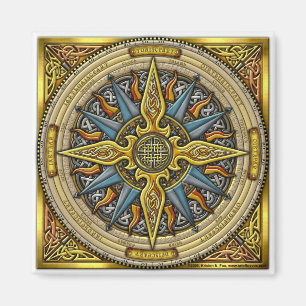 Celtic Compass Square Magnet