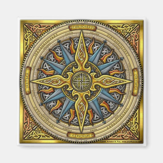 Celtic Compass Square Magnet (Vorne)