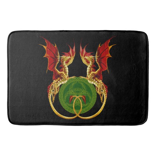 Celtic Crescent Moon and Dragons Badematte (Vorderseite)
