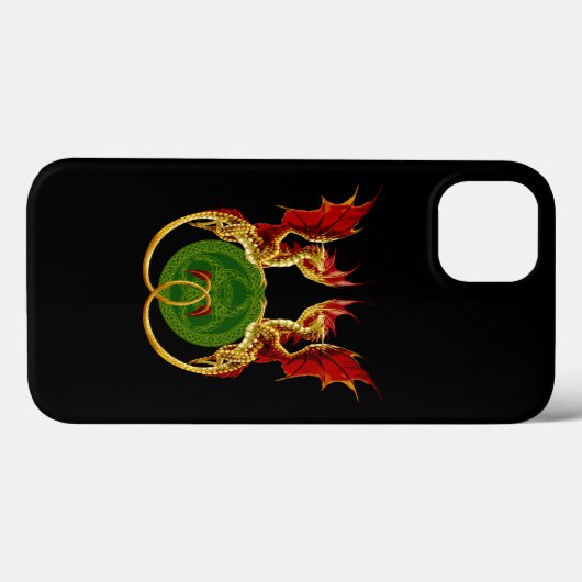 Celtic Crescent Moon and Dragons Case-Mate iPhone Hülle (Rückseite (Horizontal))