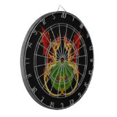Celtic Crescent Moon and Dragons Dartscheibe (Vorderseite Links)