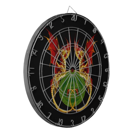 Celtic Crescent Moon and Dragons Dartscheibe (Vorderseite Links)