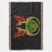 Celtic Crescent Moon and Dragons Decke (Vorderseite Vertikal)