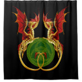 Celtic Crescent Moon and Dragons Duschvorhang (Vorderseite)