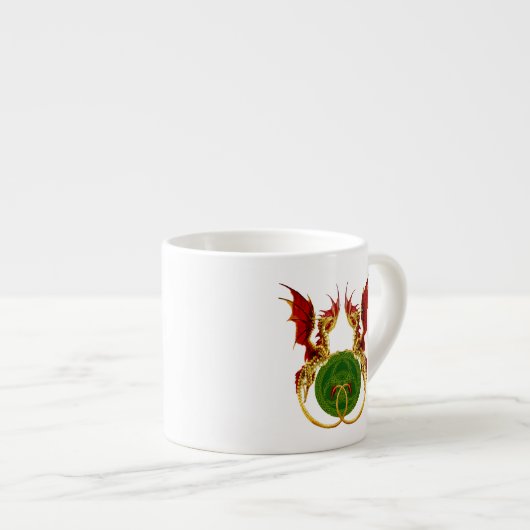 Celtic Crescent Moon and Dragons Espressotasse (Vorderseite Rechts)