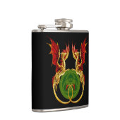 Celtic Crescent Moon and Dragons Flachmann (Rechts)