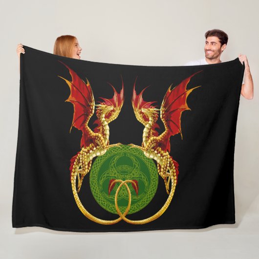 Celtic Crescent Moon and Dragons Fleecedecke (Beispiel)