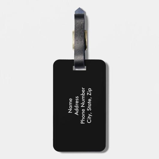 Celtic Crescent Moon and Dragons Gepäckanhänger (Rückseite vertikal)