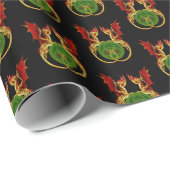 Celtic Crescent Moon and Dragons Geschenkpapier (Rolleneckpunkt)