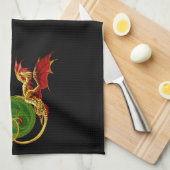 Celtic Crescent Moon and Dragons Geschirrtuch (Viertel Falte)