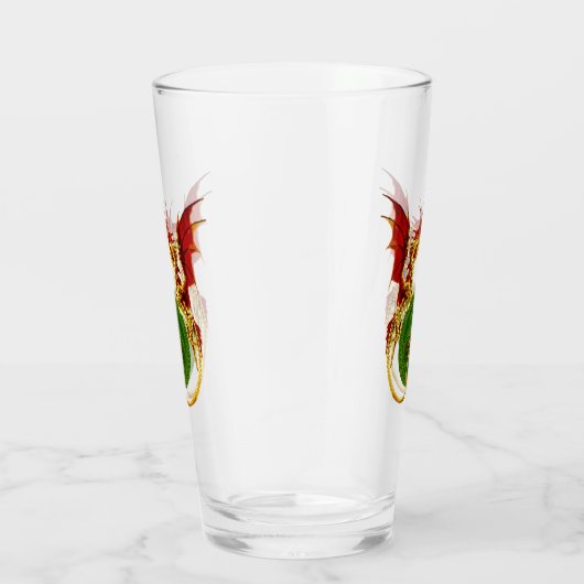 Celtic Crescent Moon and Dragons Glas (Rechts)