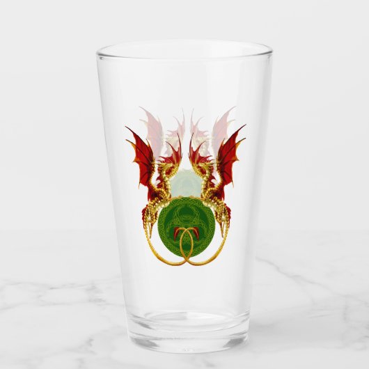 Celtic Crescent Moon and Dragons Glas (Vorderseite)