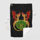 Celtic Crescent Moon and Dragons Golfhandtuch (Insitu)