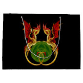 Celtic Crescent Moon and Dragons Große Geschenktüte (Rückseite)