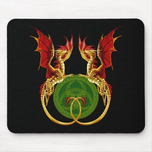 Celtic Crescent Moon and Dragons Mousepad (Vorne)