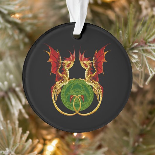 Celtic Crescent Moon and Dragons Ornament (Baum)