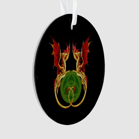 Celtic Crescent Moon and Dragons Ornament (Vorderseite)