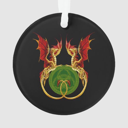 Celtic Crescent Moon and Dragons Ornament (Rückseite)