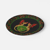 Celtic Crescent Moon and Dragons Pappteller (Schrägansicht)