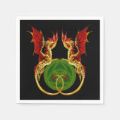 Celtic Crescent Moon and Dragons Serviette (Vorderseite)