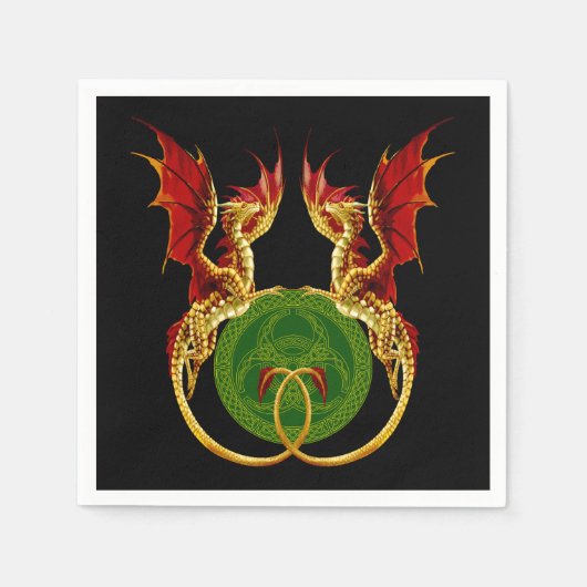 Celtic Crescent Moon and Dragons Serviette (Vorderseite)